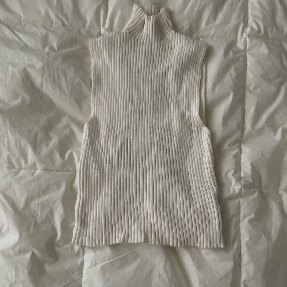 Zara Cream Ribbed Knit Top
